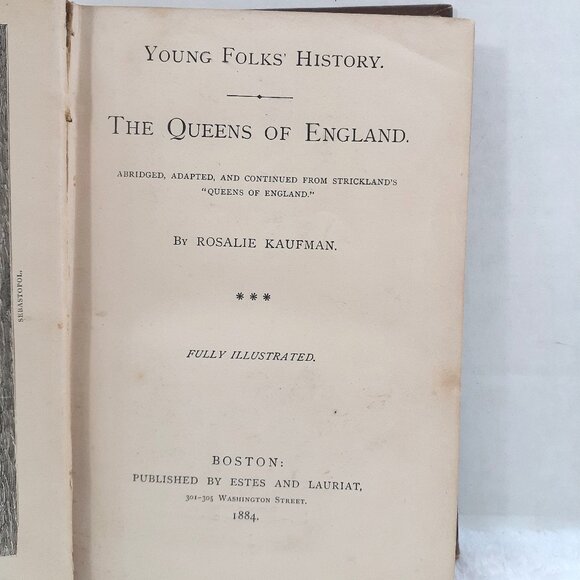 Antique Book Young Folks History Queens of England by Rosalie Kaufman 1884 HC - Picture 12 of 16